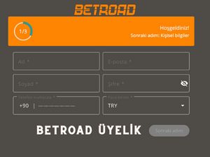 betroad üyelik oluştur